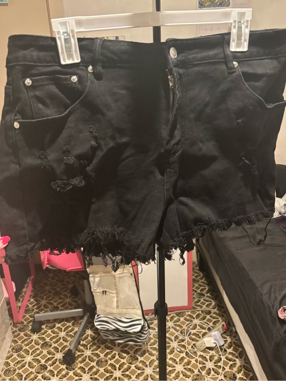 Almost Famous Black Distressed Denim Cutoff Shorts